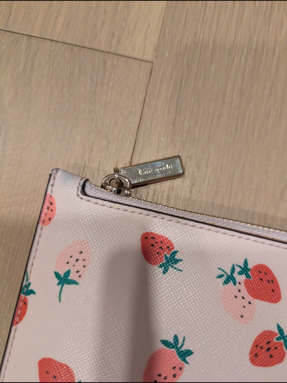kate spade White Strawberry Print Zip Electronic Case